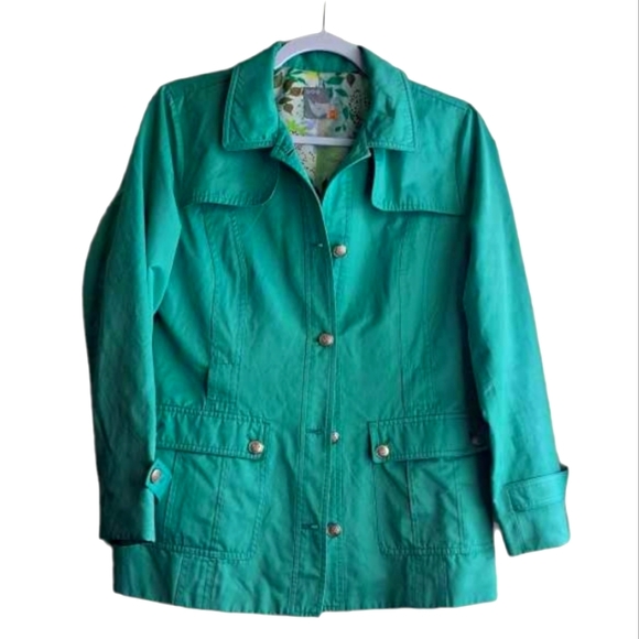 Turquoise Jacket, Light Fancy Jacket, Trench type utility Jacket, PAT w'17.5 l28 - Picture 3 of 9